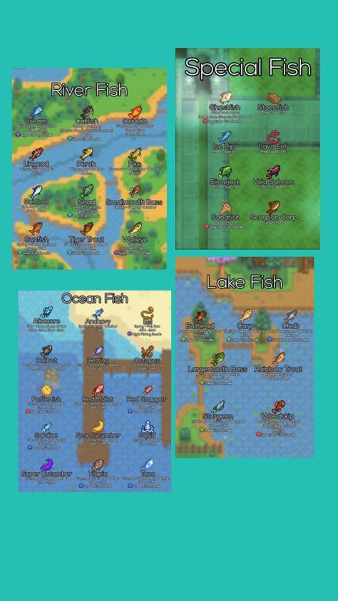 Fishing Guide Stardew, Stardew Valley Catalogues, Stardew Valley Fishing Guide, Stardew Fishing, Fishing Stardew Valley, Stardew Valley Tips, Valley River, Stardew Valley Farms, Smallmouth Bass