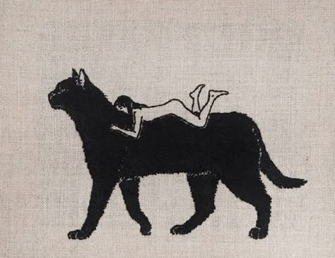 Retro Cat Art, Embroidery On Linen, Arte Inspo, Oui Oui, Australian Artists, Black Cats, Cute Tattoos, Tattoo Inspo, Embroidery Art