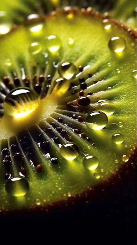 Close Up Fruit Photography, Close Up Plant Photography, Fruits Photography Creative, Macro Aesthetic, Macro Fruit Photography, Kiwi Nails, Extreme Macro Photography, Fruit Composition, Natural Forms Gcse