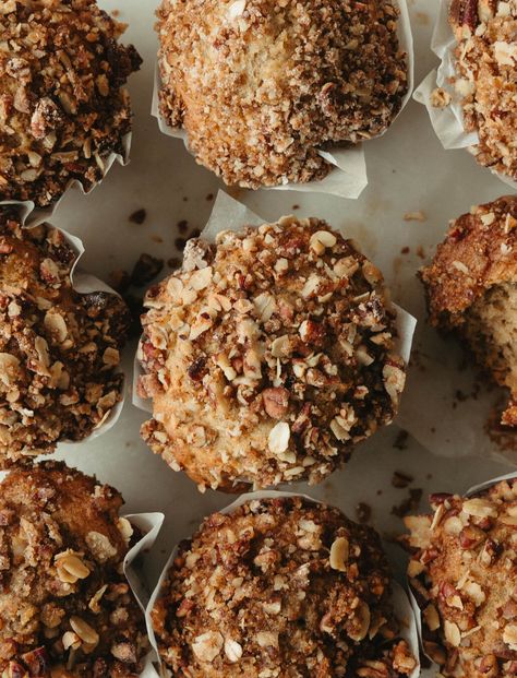 The Only Banana Nut Muffins Recipe You Need Nut Butter Muffins, Banana Nut Muffins Bakery Style, Whole Wheat Banana Nut Muffins, Banana Maple Muffins, Banana Baking Recipes Healthy, Recipes With Nut Butter, Everything Muffins, Banana Lentil Muffins, Large Muffin Recipes