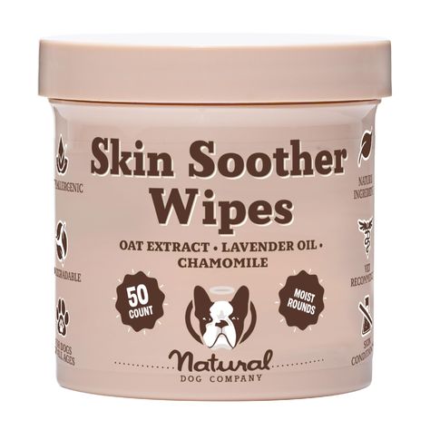 Natural Dog Company Skin Soother Wipes, 50 Count, Pet Wipes for Dogs, Hypoallergenic Formula, Dog Moisturizer for Dry Skin, Grooming Wipes for Dogs, Pet Itch Relief for Dogs Itch Relief For Dogs, Dog Rash, Dogs Hypoallergenic, Healing Skin, Pet Wipes, Rash Cream, Healing Balm, Itch Relief, Moisturizer For Dry Skin