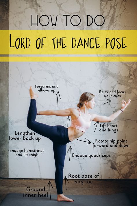 How to do LORD OF THE DANCE POSE | Yoga Pose Tutorial, Instruction Shiva Pose Yoga, Advance Yoga Poses, Lord Of The Dance Pose, Balancing Pose, Pose Tutorial, Shiva Yoga, Standing Yoga Poses, Dancers Pose, Yoga Goals