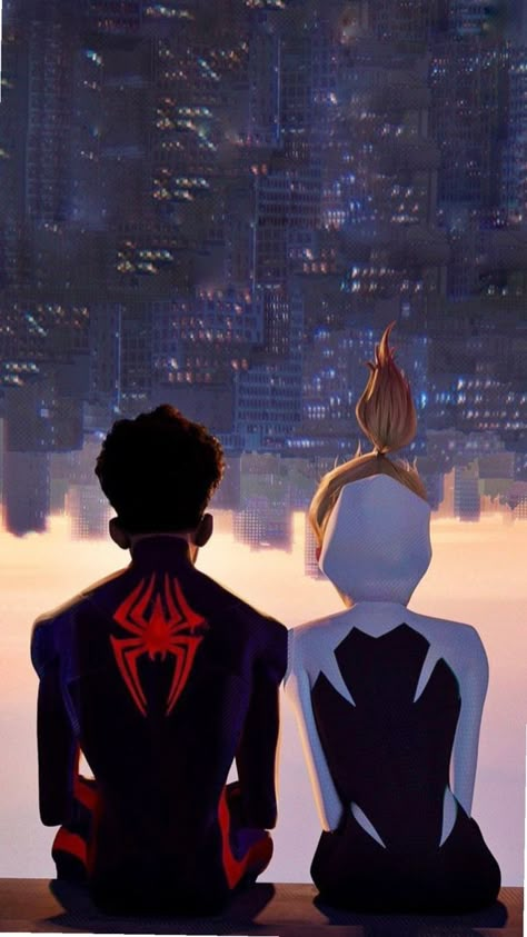 Sipder Man, Miles Morales And Gwen, Spider Man Quotes, Miles Spiderman, Spiderman Pictures, Insta Icon, Gwen Stacy, Marvel Wallpaper, Cute Disney Wallpaper