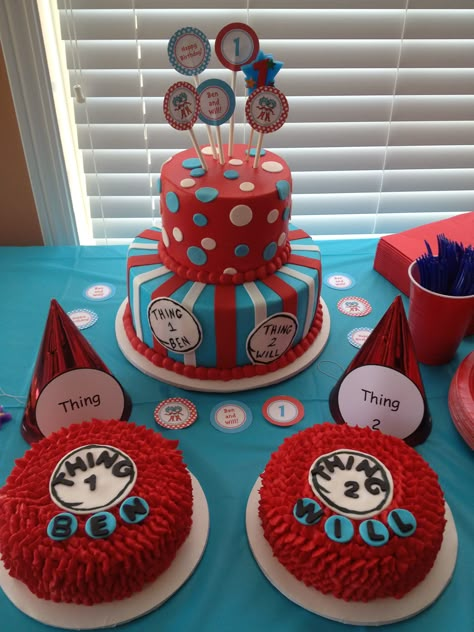 Thing 1 And Thing 2 Cake Ideas, Thing 1 Thing 2 Cake Ideas, Thing 1 Thing 2 Birthday Party, Thing One Thing Two Baby Shower Ideas, Thing 1 And Thing 2 Birthday Cake, Thing One Thing Two Birthday Party, Thing 1 And Thing 2 Birthday, Twin Birthday Themes Boy And Girl, Thing One And Thing Two Birthday