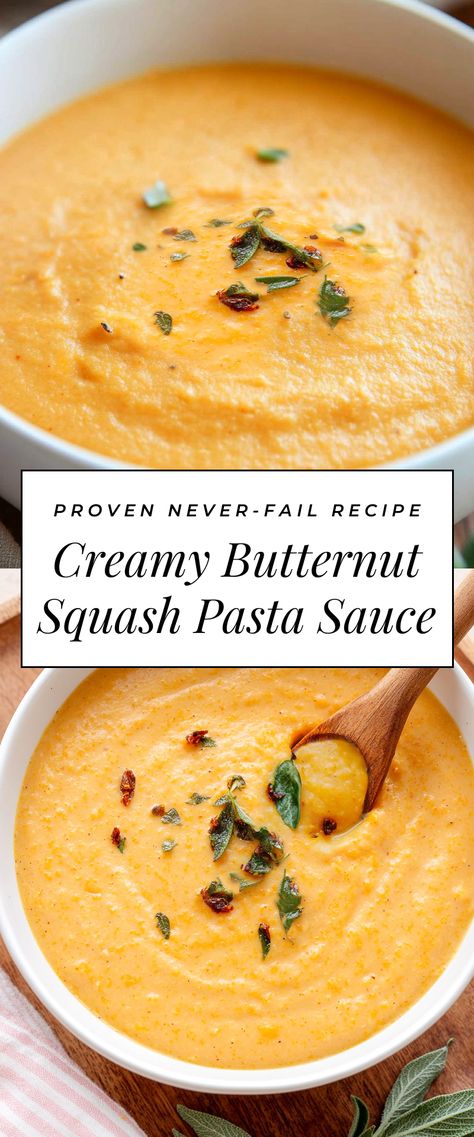 Image for Creamy Butternut Squash Pasta Sauce Butternut Squash Sauce For Ravioli, Butternut Alfredo Sauce, Easy Butternut Squash Pasta, Pasta With Squash Sauce, Non Acidic Pasta Sauce, Butternut Squash Sauce For Pasta, Squash Sauce For Pasta, Low Histamine Pasta Sauce, Butternut Squash Bolognese