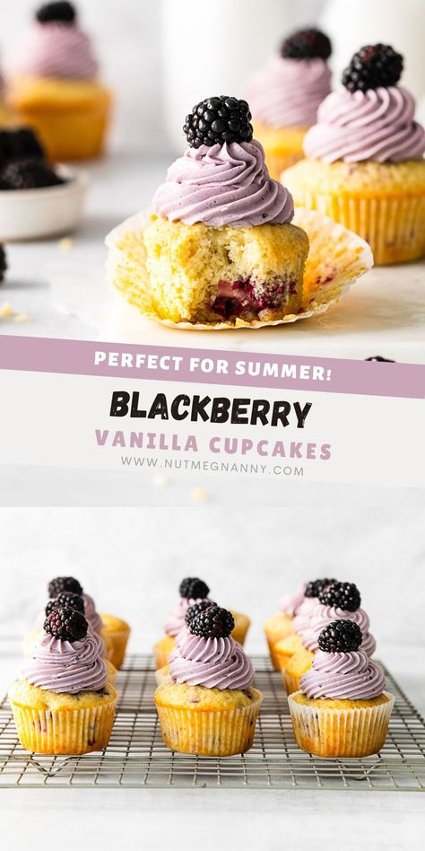 Blackberry Buttercream Frosting, Blackberry Buttercream, Blackberry Cupcakes, Cupcake Cheesecake, Berry Cupcakes, Burlap Kitchen, Les Macarons, Best Food Photography, Poke Cakes