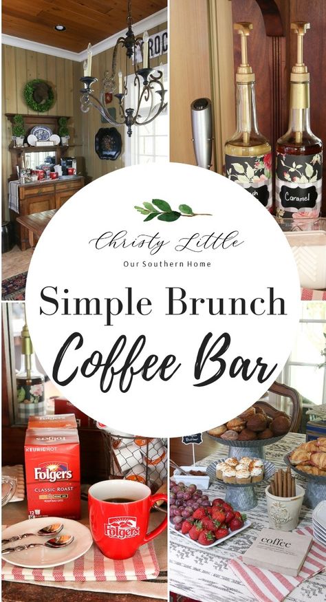 Coffee Bar Brunch Ideas, Coffee Gathering Ideas, Coffee Bar For Brunch, Coffee Bar Shower Brunch, Brunch Coffee Bar Ideas, How To Host A Coffee Party, Coffee Brunch Ideas, Coffee Bar For Bridal Brunch, National Coffee Day Ideas