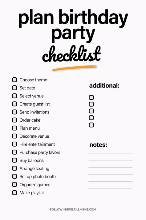 Prom Planning Checklist, Rehearsal Dinner Checklist, Plan Birthday Party, Engagement Party Checklist, Name Change Checklist, 21st Birthday Party Decor, Event Space Business, Birthday Party Planning Checklist, Remodeling Checklist