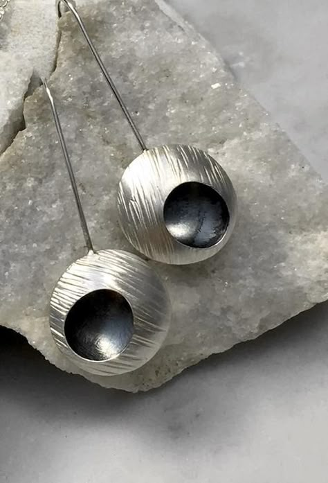 Modern silver earrings