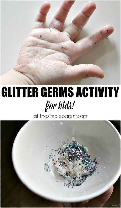 Teach your kids about the importance of handwashing and good hand hygiene with this fun glitter germs activity! From preschoolers to elementary students, this is a fun learning activity! Battle cold and flu season in a fun way! #healthyliving #kidsactivity #preschoolactivity #funlearning Germs Activities, Hygiene Lessons, Hygiene Activities, Healthy Bodies, Health Fair, Health Activities, Hand Hygiene, Health Lessons, Preschool Science