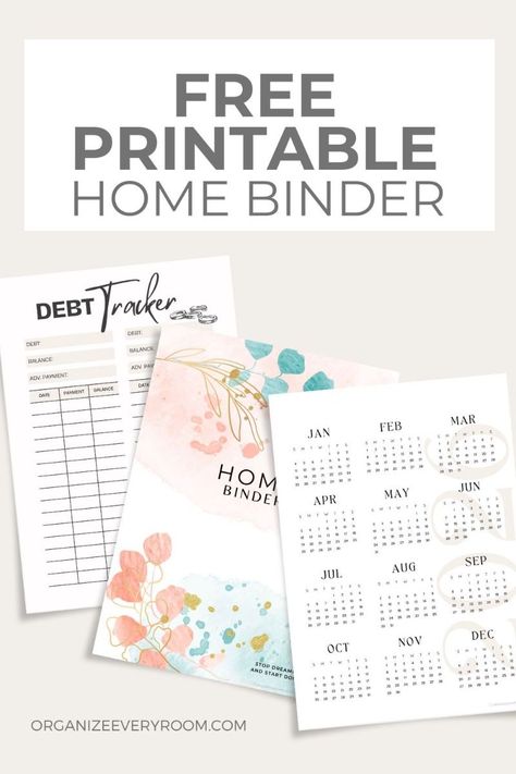 Ultimate Home Binder With Free Printables! Home Planning Binder, Digital Home Management Binder, Bill Binder Printables Free, Building A House Binder, Home Information Binder, Life Organization Printables Free, Home Project Binder, Household Management Printables, House Binder Printables Free