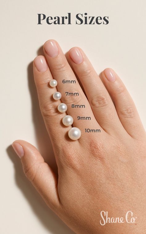 Your guide to pearl sizes. Explore all pearl jewelry today! Silver And Pearl Jewelry, Pearl Jewelry Ideas, Pearl Size Chart, Types Of Pearls, Jewelry Marketing, Unique Pearl Jewelry, Real Pearl Jewellery, Jewelry Knowledge, Motifs Perler