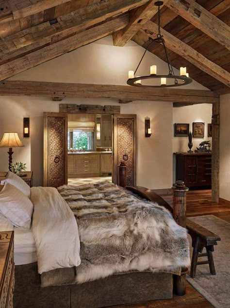 Rustic Master, Bedroom Bliss, Room Deco, Rustic Living, Rustic Bedroom, Master Bedrooms Decor, Mountain Home, Mountain House, Beautiful City