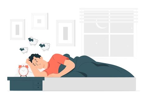 Insomnia concept illustration Free Vecto... | Free Vector #Freepik #freevector #insecurity #mental #mental-health #people-sleeping Owl Background, Insomnia Causes, Illustration Story, Sleep Funny, Dream Symbols, Trying To Sleep, Best Gym, Sleep Problems, Improve Sleep