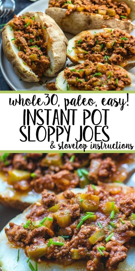 Instant Pot Sloppy Joes, Whole30 Beef Recipes, Whole30 Instant Pot, Whole30 Beef, Paleo Menu, Sloppy Joes Recipe, Freezer Meal, Sloppy Joe, Recipe 30