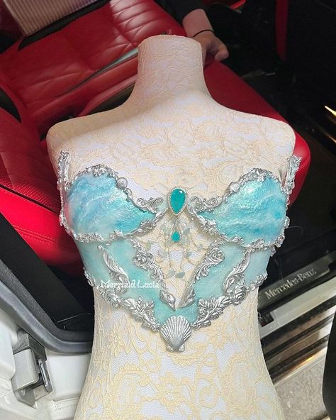 Mermaid • Instagram Corset Bra Top, Diy Fairy Wings, Mermaid Corset, Resin Mermaid, Top Cosplay, Mermaid Top, Mermaid Outfit, Mermaid Aesthetic, Corset Bra