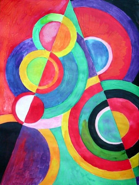 Arte Madi, Abstract Art Projects, Kandinsky Art, Sonia Delaunay, Mixing Colors, Christmas Idea, Art Lessons For Kids, Elementary Art Projects, 3d Shapes