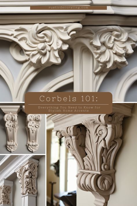 Wondering what corbels are and how to use them? These charming details add instant character to any space! Whether you’re updating a farmhouse kitchen or adding a rustic touch to your living room, corbels are an easy way to bring that timeless vibe to life.   Check out our easy guide to learn how to style them in your home! Corbels Ideas Doorway, Corbels Ideas, Metal Corbels, Distressed Wood Furniture, Wooden Corbels, Product Design Inspiration, Support Structure, Wooden Projects, Decor Guide