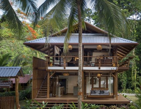 Siargao House Design, Thailand House Design Modern, Tropical Building, Modern Bahay Kubo, Filipino House, Small House Blueprints, Beautiful Tree Houses, Tropical House Design, Wooden House Design