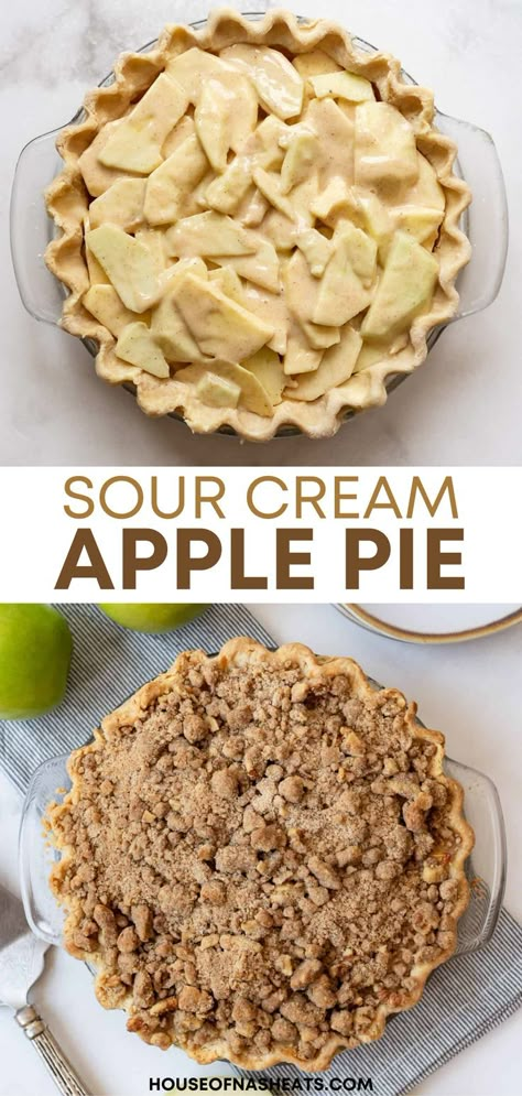 Sour Cream Apple Pie, Easy Custard, Apple Cream, Apple Pie Bites, Sliced Apples, Apple Dessert Recipes, Cinnamon Flavor, Apple Pie Recipes, Delicious Pies