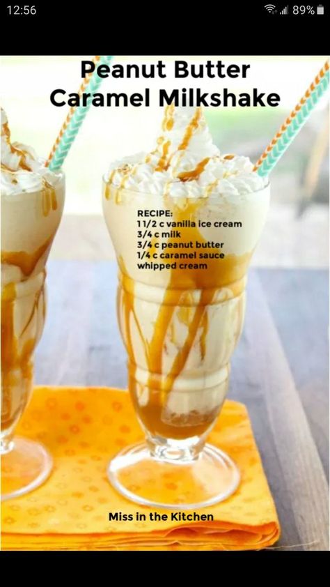 Delicious Milkshakes, Homemade Milkshake Recipe, Caramel Shake, Caramel Milkshake, Peach Milkshake, Yummy Milkshake Recipes, Malibu Pineapple, Peanut Butter Milkshake, Milkshake Recipe Easy