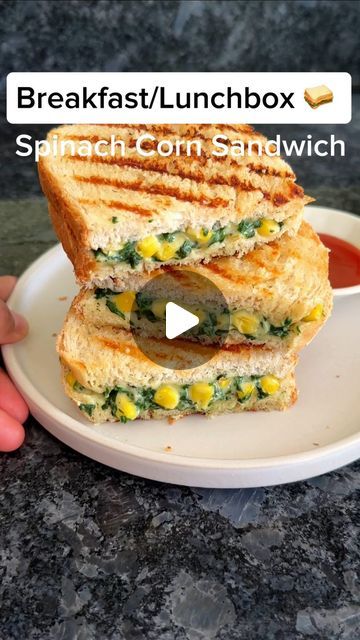 Kanan | Spice Up The Curry on Instagram: "Upgrade your sandwich game with our Spinach Corn Sandwich! 🌽🌿 Have it as a breakfast, pack into kid’s lunchbox, or have it as a lunch or dinner with a side of soup or salad. . Want detailed recipe? Comment ’recipe’ and I’ll DM you the link. . Or Simply go to my site www.SpiceUpTheCurry.com and you’ll find the recipe there. . Easy cooking | home cooked meal | sandwich recipe | spinach recipes | vegetarian recipes | Lunch ideas | dinner ideas | spinach corn sandwich | quick recipes | Breakfast ideas | Lunchbox ideas . #indianfoodlovers #trendingnow😍  #recipereels #sandwichrecipe #desikhana #lunchboxideas #breakfastrecipes #beautifulcuisine #homecookedmeals #indianinusa" Easy Sandwich Recipes Vegetarian Indian, Sandwich Recipes Vegetarian Indian, Quick And Easy Dinner Recipes Vegetarian Indian, Spinach Recipes Vegetarian, Quick Breakfast Ideas Indian, Spinach Indian Recipes, Easy Breakfast Ideas Indian, Veg Sandwich Recipes, Kids Lunch Ideas For Home