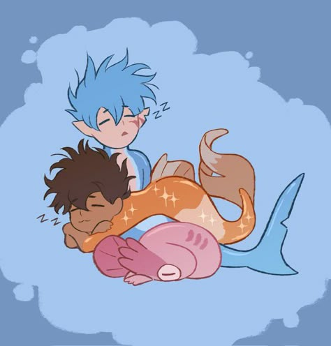 Castle Swimmer Fanart, Kappa And Siren, Castle Swimmer Webtoon, Castle Swimmer, Kagehina Cute, Gay Fish, Mermaid Pictures, Boy Fishing, Fantasy Castle