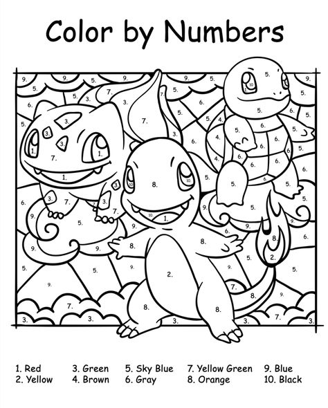 Pokemon To Print, Pokemon Color By Number Free Printable, Pokemon Dot To Dot Free Printable, Color By Number 3rd Grade, I Spy Pokemon Printable, Number By Color, Pokemon Pictures To Color, Pokemon Colouring In, Printable Activities For Preschoolers