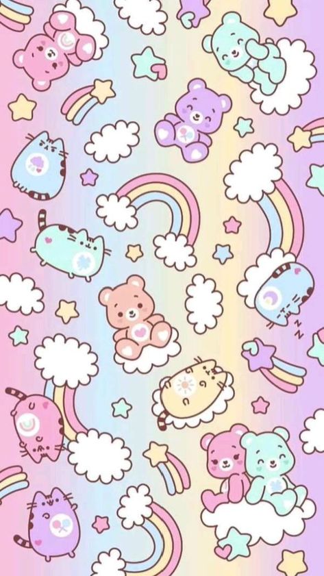 Unicorn Backgrounds, Kawaii Wallpapers, Handy Wallpaper, Pusheen The Cat, Kawaii Background, Images Kawaii, Iphone Wallpaper Kawaii, Easter Wallpaper, Unicorn Wallpaper