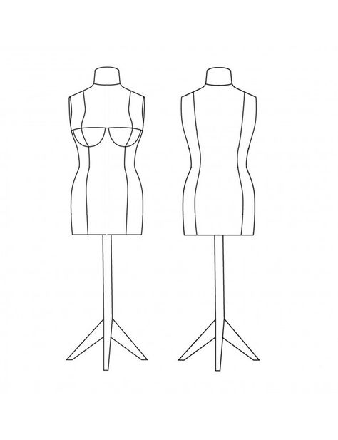 DIY Dress Form Sewing Pattern PDF | BootstrapFashion Patterns Body Form Drawing, Dressmakers Dummy, Croquis Template, Diy Dress Form, How To Make Dress, Sewing Photo, 3d Fashion Design, Sewing Mannequin, Fashion Design Software