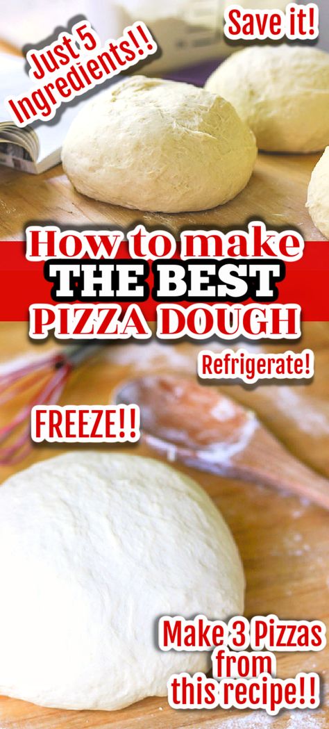 Best Easy Pizza Dough, The Best Homemade Pizza Dough Recipe, Easy Pizza Dough Recipe, Easy Homemade Pizza Dough, Italian Pizza Dough Recipe, No Yeast Pizza Dough, Pepperoni Bread, Make Homemade Pizza, Homemade Pizza Dough Easy