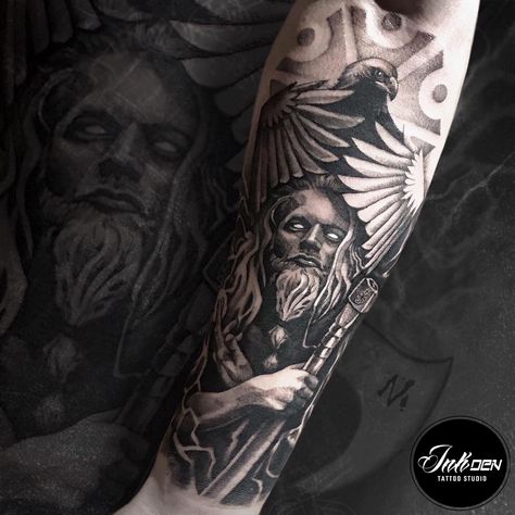 Perun Slavic Tattoo, Slavic Tattoo, Black And Grey Realism, God Tattoos, Different Artists, Artist At Work, A Tattoo, Realism, Black Grey