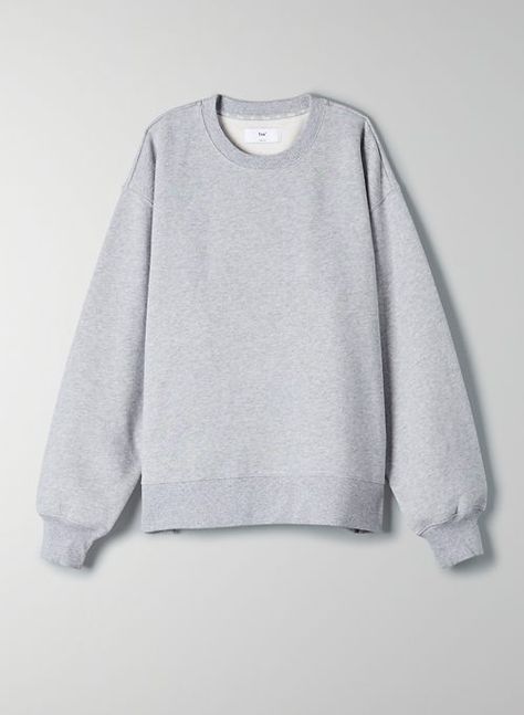 Aritzia Crewneck, Affordable Clothing Websites, Ugly Outfits, Heather Grey Sweatshirt, Free T Shirt Design, Oversized Crewneck, Future Outfit, Grey Crewneck, Costume Collection