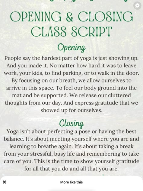 Opening And Closing Yoga Class Script, Yoga Opening Script, Yoga Script, Savasana Quotes, Yoga Nidra Script, Yoga Savasana, Yoga Readings, Yoga Class Ideas, Yoga Thoughts