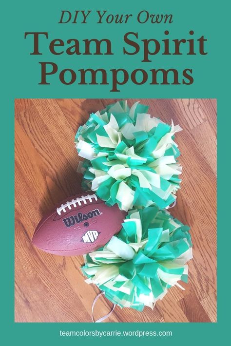 Did you know you can make your own team spirit pompoms dollar store items? Match your team colors and use them for game day party decor! Team Colors Ideas, School Spirit Crafts, Team Spirit Crafts, Game Day Quotes, Cheer Pom Poms, Sports Party Decorations, Football Diy, Football Spirit, Cheer Party