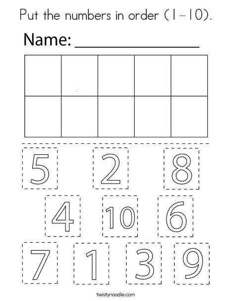 Put the numbers in order (1-10) Coloring Page - Twisty Noodle 1-10 Preschool Activities, Numbers 1 10 Activities Preschool, Numbers 0-10 Kindergarten Activities, Kindergarten Numbers 1-10, Number Order Activities Preschool, Learning Numbers Worksheets, Numbers To 10 Activities Kindergarten, Pre K Number Worksheets, I Can Write My Numbers