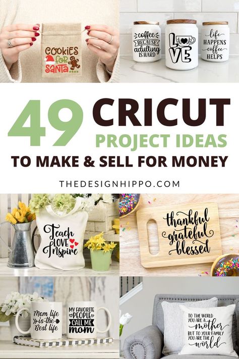 Looking for best Cricut projects to sell ideas? Here's a list of 45 best Cricut projects to sell ideas for Christmas, teachers, 4th of July, summer, footabll, mother's day, father's day, moms, dads, Halloween, fall, thanksgiving, and many more. Cricut Diy Projects Craft Ideas, Easy Shirts To Make With Cricut, Circuit Thanksgiving Projects, Cricut Gifts To Sell, Items To Make And Sell With Cricut, Cricut Joy Wood Projects, Craft Ideas With Cricut, New Cricut Ideas, Cricut Ideas To Sell Projects