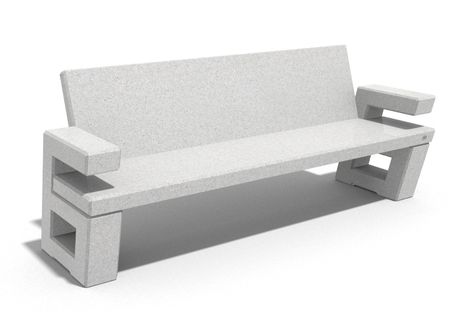 Bench | Concrete bench with backrest - Model 252 | Encho Enchev-ETE | Street bench | Park and garden bench | Outdoor furniture Bench Concrete, Concrete Outdoor Furniture, Park Bench Design, Street Bench, Bench With Backrest, Garden Furniture Design, Temple Design For Home, Concrete Fence, Concrete Bench