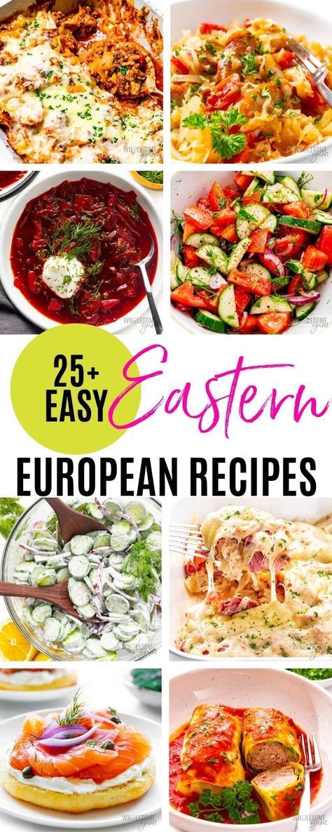 Eastern European Recipes Eastern Europe Recipes, European Meal Plan, European Food Recipes Easy, European Cuisine Recipes, Foreign Dinner Ideas, European Dishes Recipe, Healthy European Meals, European Dinner Ideas, Authentic European Recipes