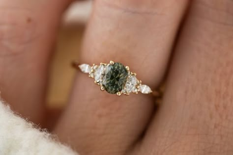 Montana Sign, Colored Stone Engagement Rings, Montana Sapphire Engagement Ring, Green Montana, John Dyer, Montana Sapphire Ring, Pretty Engagement Rings, Green Sapphire Ring, Cute Engagement Rings