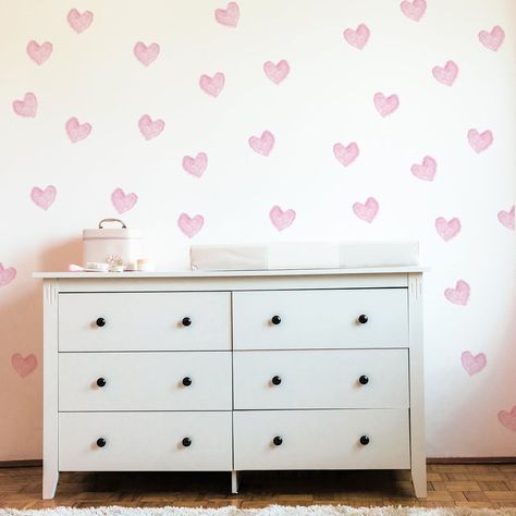 Hearts Vinyl Wall Stickers Nursery Wall Decals Girls Room Peel | Etsy Wall Decals Girls Room, Wall Stickers Nursery, Heart Wall Decal, Pink Bedroom For Girls, Girls Room Wall Decor, Butterfly Wall Decals, Kids Room Decals, Girl Bedroom Walls, Nursery Wall Stickers