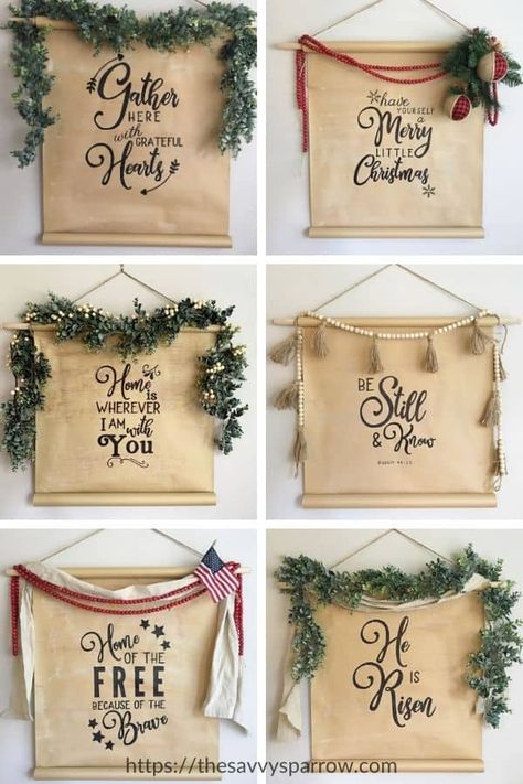 Diy Sign Ideas Quote, Christmas Wall Signs Diy, Large Wood Signs, Scroll Sign, Diy Scroll, Christmas Wood Signs, Farmhouse Wood Signs, Hamamatsu, Wooden Signs Diy