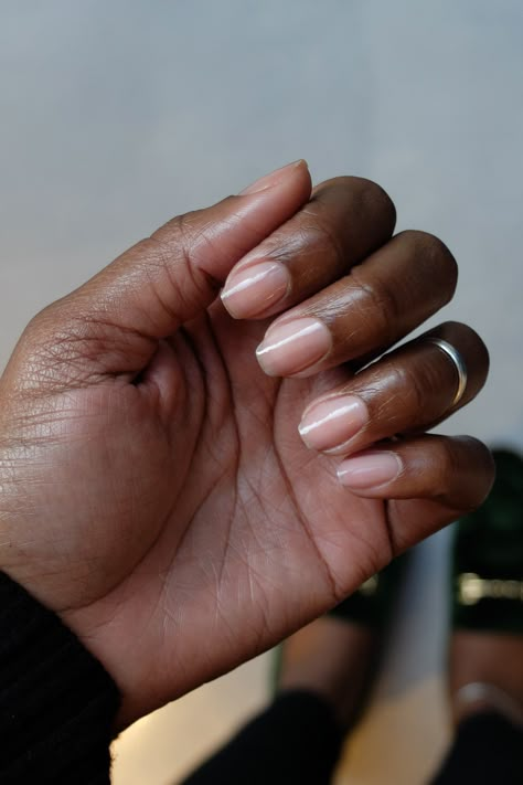 Dark Skin Neutral Nails, Simple Clean Manicure, Clean Nails Brown Skin, Acrylic Nails No Polish Natural, Natural Nails After Acrylic, Natural Nails Manicure Short, Manicure Ideas Real Nails, Bare Hands Manicure, Regular Polish Nails Manicures