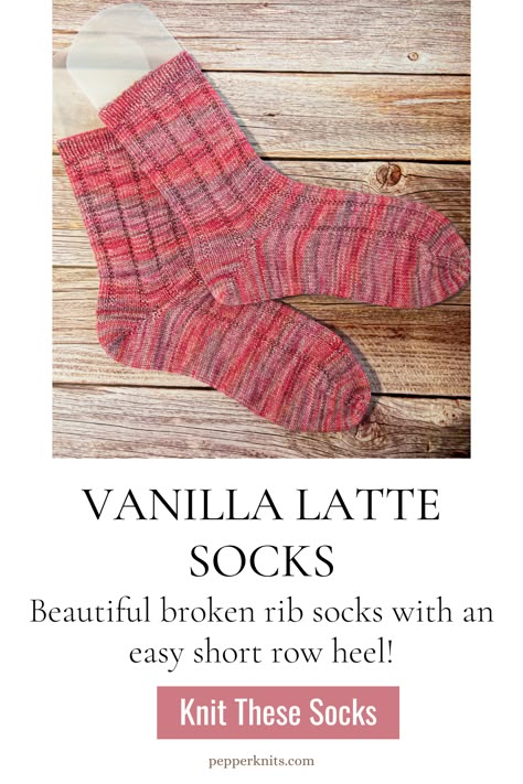 This classic sock pattern has been unpublished, but here's how you can knit Vanilla Latte Socks anyway! Handknit Socks Free Pattern, Vanilla Sock Pattern Knitting, Simple Sock Knitting Pattern, Vanilla Socks Free Pattern, Free Sock Patterns Knit, Sock Patterns Knitting Free, Knit Socks Pattern Free, Sock Knitting Patterns Free, Free Sock Knitting Patterns