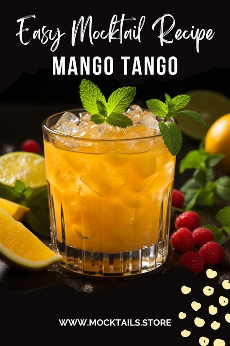 Mango Tango Mocktail Mango Tango Drink Recipes, Mango Mocktail Recipe, Indian Mocktail Recipe, Mango Tango Drink, Birthday Casino Theme, Mango Mocktail, Hibiscus Drink, Kachori Recipe, Easy Mocktail Recipes