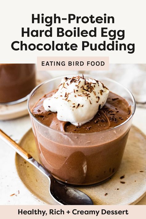 Hard Boiled Egg Chocolate Pudding Egg Pudding, Bird Recipes, Boiled Egg Recipes, Bird Food Recipes, Hard Boiled Egg Recipes, Egg Chocolate, Eating Bird Food, Chocolate Pudding Recipes, Hard Boiled Egg