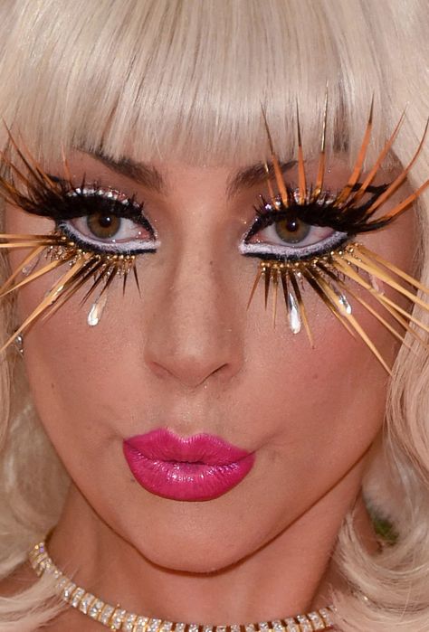 Gaga Iconic Looks, Lady Gaga Makeup Looks, Lady Gaga Iconic Looks, Lady Gaga Aesthetic, Nose Prosthetic, Gaga Aesthetic, Iconic Makeup Looks, Lady Gaga Halloween, Met Gala Makeup