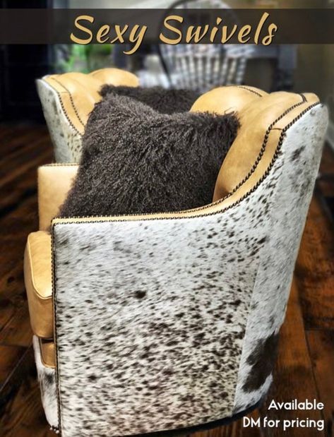 Swivel chair western chair | Etsy Cow Hide Chair Overstock, Cowhide Chair Living Room Accent Chairs & Armchairs, Western Furniture Walmart, Cowprint Accent Chairs, Cowhide Furniture Bohemian, Cow Hide And Fabric Chair, Western Themed Furniture, Western Furniture Accent Chairs, Cowhide Furniture Living Room