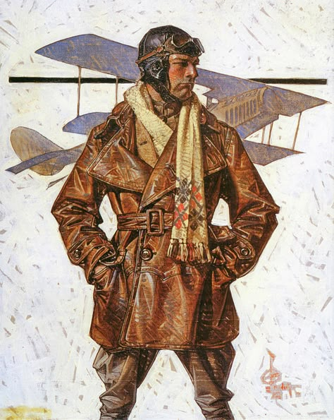 Leyendecker Illustrations, Leyendecker Art, Joseph Christian Leyendecker, Air Force Pilot, Diesel Punk, Tableau Art, Art Et Illustration, Illustration Vintage, Norman Rockwell