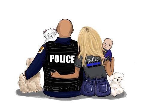 Behind every badge, there’s a family. 👮‍♂️💙 Creating custom illustrations like this one, showcasing the love and strength of police families, are some of my absolute favorites. Each piece tells a unique story of dedication, unity, and unwavering support. It’s a joy to capture these precious moments for those who serve and their loved ones. Thank you to all the families who stand behind their heroes. #PoliceFamily #ThinBlueLine #FamilyLove #PoliceWife #illustrationartist #policefamily #poli... Mj Design, Police Wedding, Goals 2025, Police Love, Police Family, Police Support, Police Wife, Crochet Cross, Illustration Artists